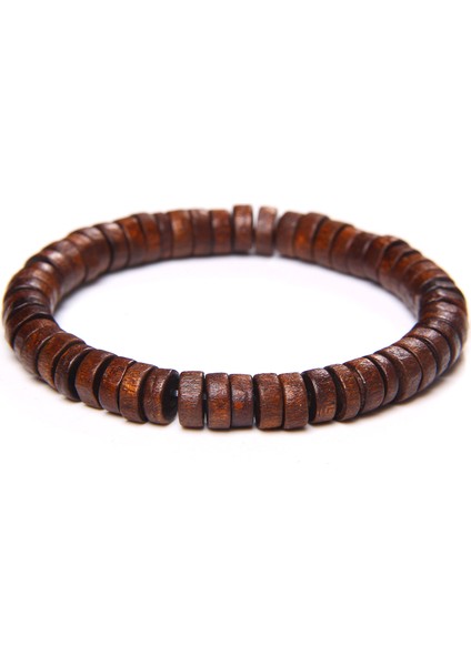 17CM Tarzı No.3 Boyutu Budizm Rondelle Tibet Ahşap Boncuklu Bileklik Erkek Kahverengi Abaküs Boncuklu Bilezik Esnek Vintage Meditasyon Takı Kadınlar Pulsera (Yurt Dışından)