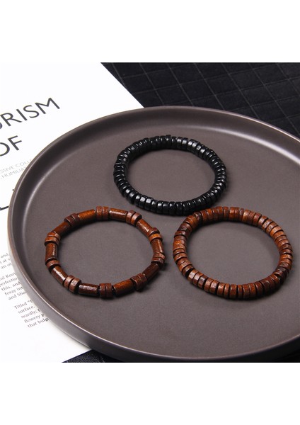 17CM Tarzı No.3 Boyutu Budizm Rondelle Tibet Ahşap Boncuklu Bileklik Erkek Kahverengi Abaküs Boncuklu Bilezik Esnek Vintage Meditasyon Takı Kadınlar Pulsera (Yurt Dışından) fiyatları