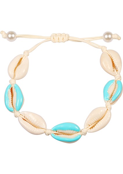 Stil 3 Renkli Baskılı Kadın Bilezik Kabuk Deniz Kabuğu Örgü Ayak Zinciri Bilezikler Ayarlanabilir Halat Bohem Kız Yaz Çocuk Takı (Yurt Dışından)