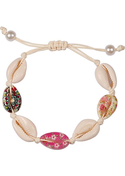 Stil 3 Renkli Baskılı Kadın Bilezik Kabuk Deniz Kabuğu Örgü Ayak Zinciri Bilezikler Ayarlanabilir Halat Bohem Kız Yaz Çocuk Takı (Yurt Dışından) fiyatları