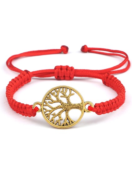 Stil 17 Kırmızı Siyah Hayat Ağacı Iplik Bileklik Erkek El Dokuması Örme Ayarlanabilir Tibetli Budist Bilezik Kadın Sevgili Takı Hediye (Yurt Dışından)