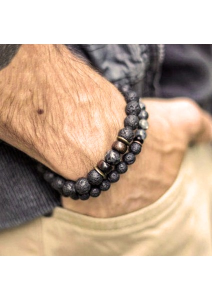 17CM Tarzı No.7 Boyutu Erkekler Için Volkanik Taş Bileklik Doğal Aytaşı Boncuklu Tibet Buda Bileklik Çakra Lav Taşlı Difüzör Bilezik Erkek Takı Hediye (Yurt Dışından) indirimleri