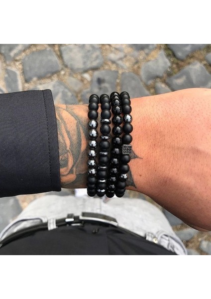 Xl - 215 mm Stili Stil 10 Erkek Doğal Taş Boncuk Paslanmaz Çelik Taç Aslan Bileklik Kadınlar Için En Iyi Arkadaşlar Hediyesi Moda Takı (Yurt Dışından)