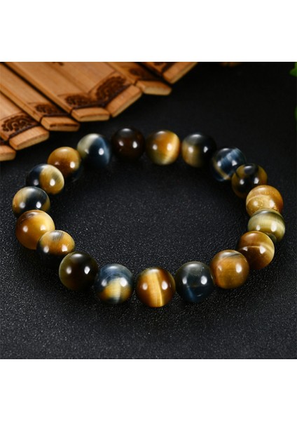 Rüya 10 Yüksek Kaliteli Pembe Kaplan Gözü Buda Bilezik Doğal Taş Yuvarlak Boncuk Esnek Halat Erkek Kadın Bileklik Hediye (Yurt Dışından)