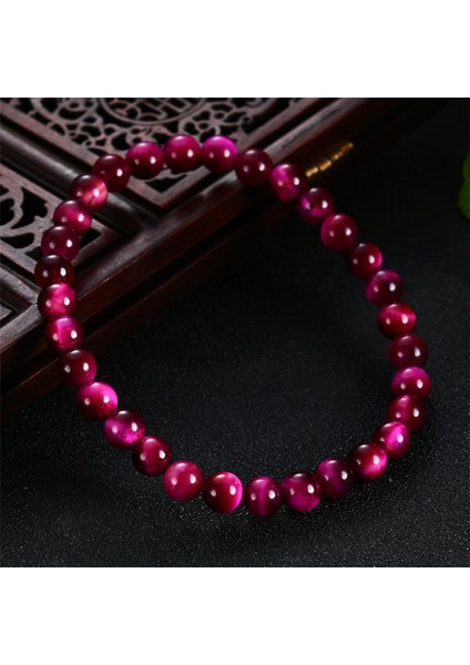 Rüya 10 Yüksek Kaliteli Pembe Kaplan Gözü Buda Bilezik Doğal Taş Yuvarlak Boncuk Esnek Halat Erkek Kadın Bileklik Hediye (Yurt Dışından) fırsatları