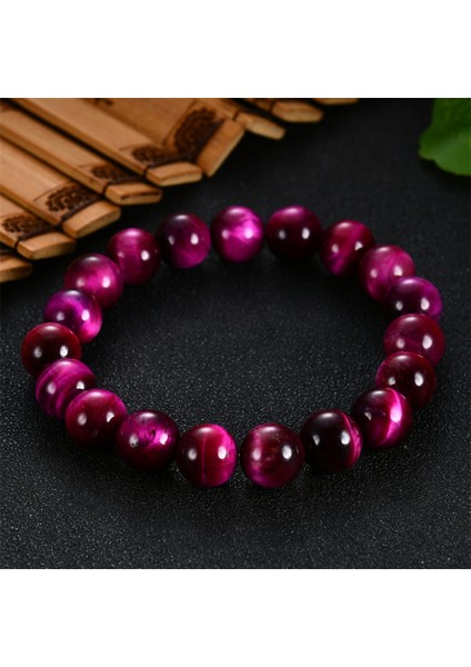 Rüya 10 Yüksek Kaliteli Pembe Kaplan Gözü Buda Bilezik Doğal Taş Yuvarlak Boncuk Esnek Halat Erkek Kadın Bileklik Hediye (Yurt Dışından) indirimleri