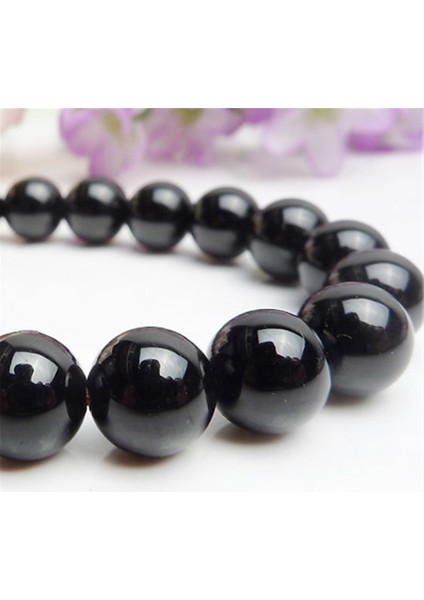 8mm Siyah Turmalin Bileklik Doğal Taş Boncuklu El Yapımı Bileklik Erkek Kadın Takı Enerji Taş Hediye (Yurt Dışından) indirimleri