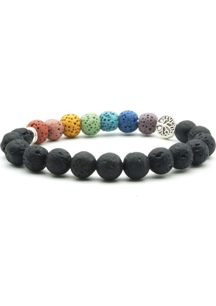 17CM Tarzı J Ahşap Lav Boncukları Yaşam Ağacı 8mm Renkli Yedi Çakra Siyah Lav Taşı Bileklik Kendin Yap Aromaterapi Esansiyel Yağ Difüzör Bileklik Yoga Takı (Yurt Dışından) modelleri