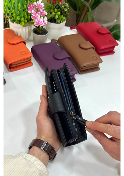 Bayern Siyah Hakiki Deri Ultra Kullanışlı Kadın Cüzdan indirimleri