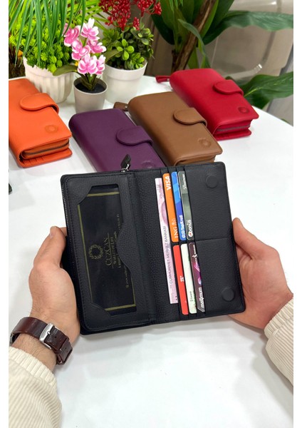 Bayern Siyah Hakiki Deri Ultra Kullanışlı Kadın Cüzdan