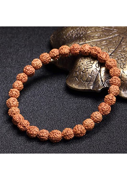 19CM Tarzı No.5 Boyutu Doğa Vajra Bodhi Rudraksha Bilezik Erkekler Meditasyon Mala Boncuk Bilezik Kadınlar Takı Yeni Dua Tibet Budizm Bileziği (Yurt Dışından)