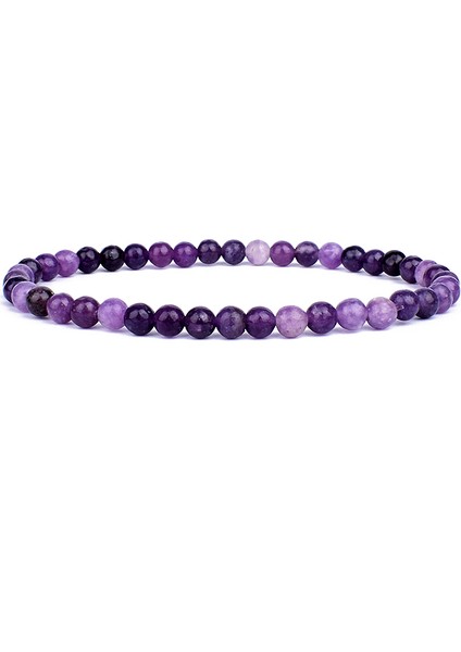4MMBEADS-17CM Tarzı Ametist Enerji Şans Bileklik Doğal Taş Boncuk Yoga Iyileştirici Bilezik Kadınlar ve Erkekler Için En Iyi Arkadaş Hediyesi (Yurt Dışından)