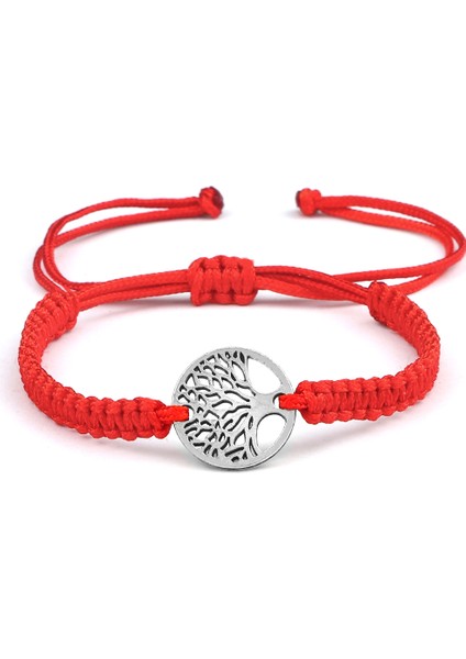 Stil 23 Kırmızı Siyah Hayat Ağacı Iplik Bileklik Erkek El Dokuması Örme Ayarlanabilir Tibetli Budist Bilezik Kadın Sevgili Takı Hediye (Yurt Dışından)