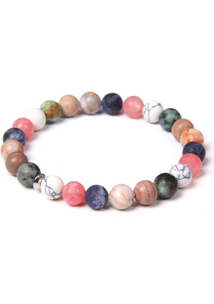 19CM Tarzı 7 Mavi Kum Doğal Howlite Gül Kuvarsı Kristal Aytaşı Bileklik Kadınlar Için Çakralar Boncuklu Bilezik Kadınlar Için Yoga Enerjisi Takı Браслет (Yurt Dışından) fiyatları