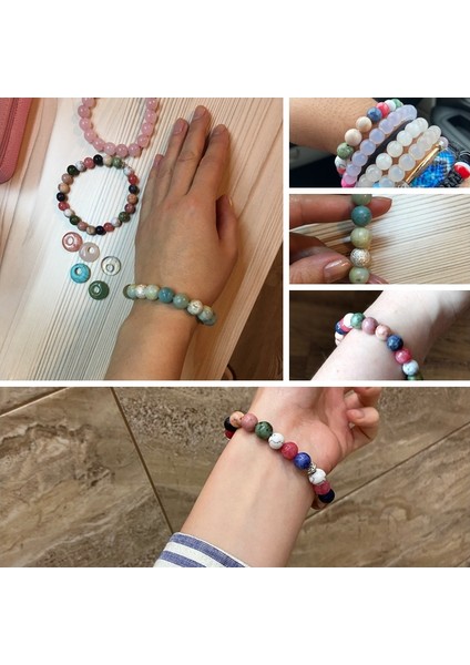 19CM Tarzı 7 Mavi Kum Doğal Howlite Gül Kuvarsı Kristal Aytaşı Bileklik Kadınlar Için Çakralar Boncuklu Bilezik Kadınlar Için Yoga Enerjisi Takı Браслет (Yurt Dışından) modelleri