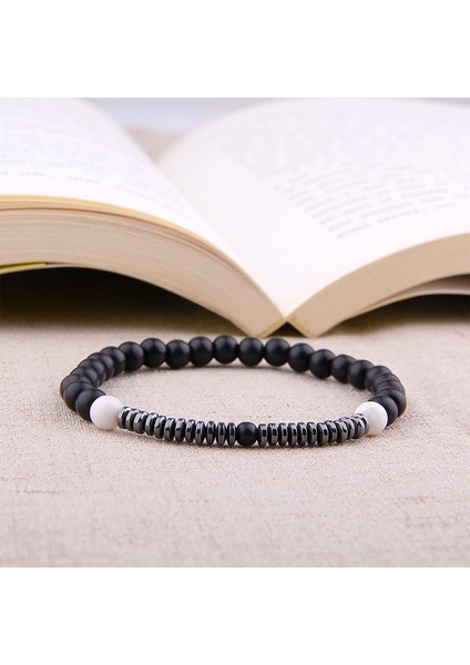 23CM Tarzı Mavi Cilalı Siyah Oniks Bileklik Erkek Kötü Göz Boncuk Taş Bileklik Erkek Moda Takı Buddha Sağlık Dengesi Yoga Reiki Bileziği (Yurt Dışından) indirimleri