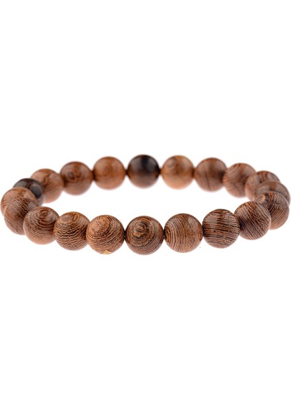 No.4 Boyutu Oıqueı Doğal Ahşap Boncuklu Yoga Bileklik Erkek Elastik Budist Dua Buddha Bilezikler & Bilezikler Takı Pulsera Hombre (Yurt Dışından)
