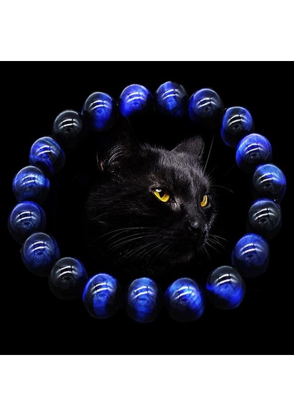 12 mm Tarzı Sarı Erkek Kadın Doğal Kaplan Gözü Taş Boncuklu Bilezikler Buddha Bilezikler Unisex Göz Alıcı Mavi Kaplan Gözü Bilezikler (Yurt Dışından)