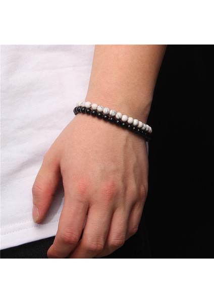 Karpuz Taşı Küçük Taş Boncuk Bilezik Erkek Kadın El Yapımı Siyah Labradorit Gerdirilebilir Bilezikler Femme Beyaz Howlit Opalit Bilezik Homme (Yurt Dışından) indirimleri