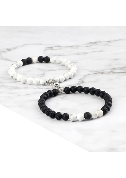Stil 6 Çiftler Manyetik Kolye Bilezik 6mm Lav Taşı Torkuaz Arasıcı Doğal Taş Bileklikler El Yapımı Anlamlı Pulsera Hediye Yeni (Yurt Dışından) fırsatları