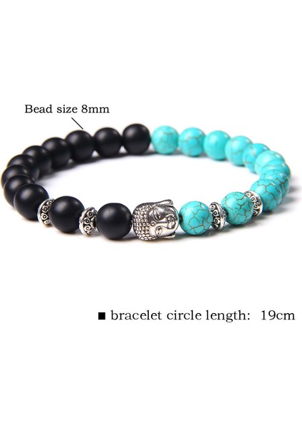 23CM Tarzı Gül Akik 42 Kds Buddha Kafa Bileziği Erkek Doğal Çakra Şanslı Kaplan Gözü Dzi Agat Taş Boncuk Bilezik Vintage Elastik Pulsera Kadın Takı (Yurt Dışından) indirimleri