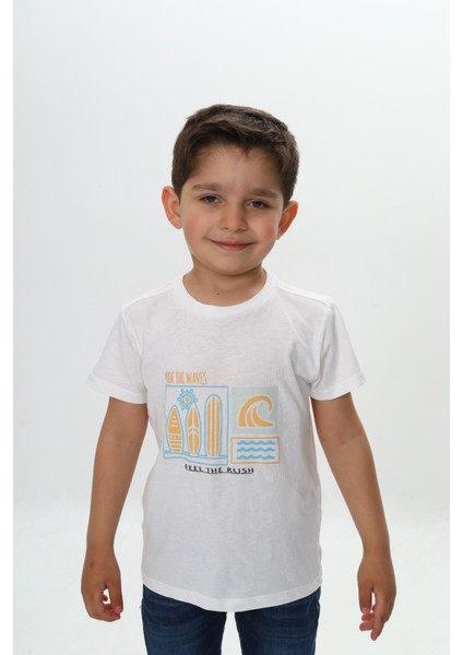 Erkek Çocuk Surf Tema Baskılı Tişört modelleri