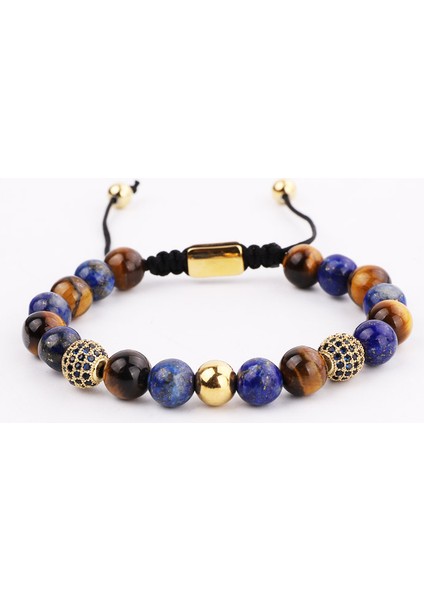 Siyah Bileklik Yüksek Kaliteli Erkek Takı Altın Bilezik Paslanmaz Çelik Mavi Roma Kaplan Gözü Taşlı Cz Toplu Makrome Bilezik Bileziği Erkek (Yurt Dışından) indirimleri