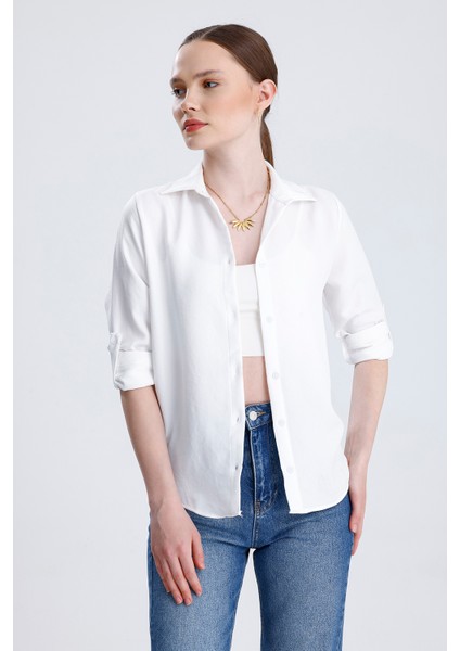 | Kadın Oversize Basic Gömlek - Rahat Kalıp, Düğmeli Uzun Kollu Günlük Gömlek modelleri