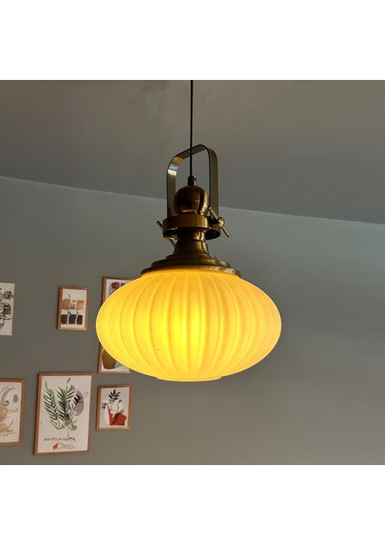 Elegant Beyaz Cam Tekli Avize Eskitme Başlık Retro Sarkıt Lamba Restoran Salon Aydınlatma