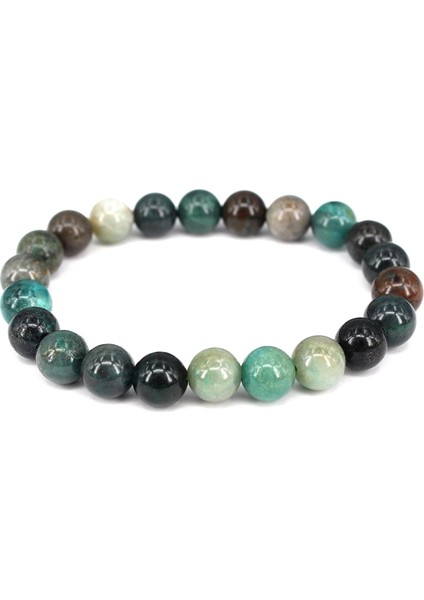 18CM Tarzı Yosun Jasper 8mm Şans Taşı Iyileştirici Doğal Taş Bileklik Erkek Kadın Kristal Jaspis Kuvars Sevgililer Hediye Takı (Yurt Dışından) modelleri