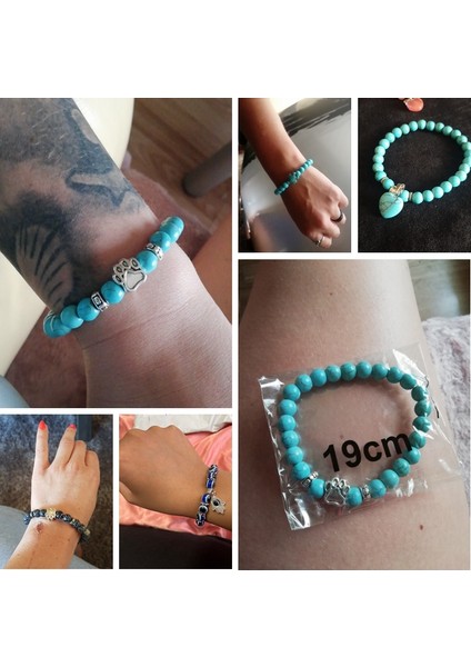 21CM Tarzı Oniks Erkek Bileklik Hava Agat Bilezik Kadınlar Köpek Patisi Gümüş Kaplama Bilezik Femme Doğa Enerjisi Taş Boncuk Pulsera Takı (Yurt Dışından) modelleri