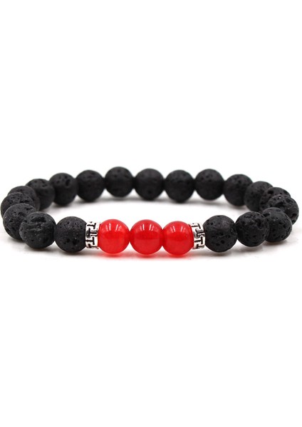 No.29 Beden 8mm Doğal Taş Boncuklu Zincir Bileklik Kadın Erkek Çift Lava Taşı Iyileştirici Denge Boncuklar Reiki Buddha Çakra Bilezik Takı (Yurt Dışından)