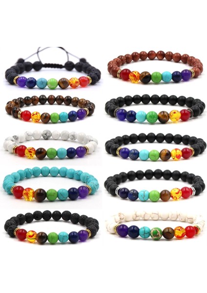 41 Numara 8mm Doğal Taş Boncuklu Zincir Bileklik Kadın Erkek Çift Lava Taşı Iyileştirici Denge Boncuklar Reiki Buddha Çakra Bilezik Takı (Yurt Dışından) fiyatları