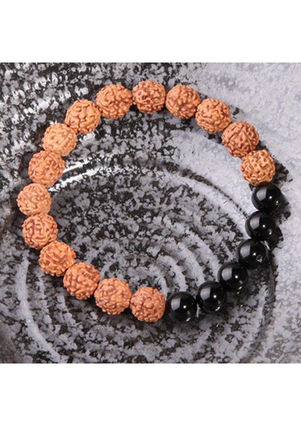 17CM Tarzı No.7 Boyutu Rudraksha Vajra Bodhi Bilezik Erkekler Meditasyon Mala Kristal Boncuk Bilezikler Takı Dua Çakralar Tibet Budizm Bilezik (Yurt Dışından)
