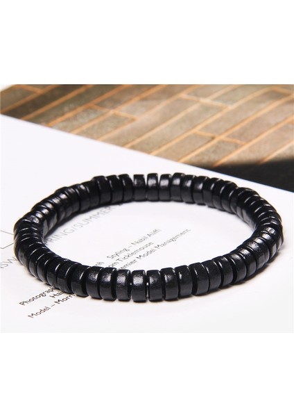 23CM Tarzı No.1 Boyutu Budizm Rondelle Tibet Ahşap Boncuklu Bileklik Erkek Kahverengi Abaküs Boncuklu Bilezik Esnek Vintage Meditasyon Takı Kadınlar Pulsera (Yurt Dışından) indirimleri