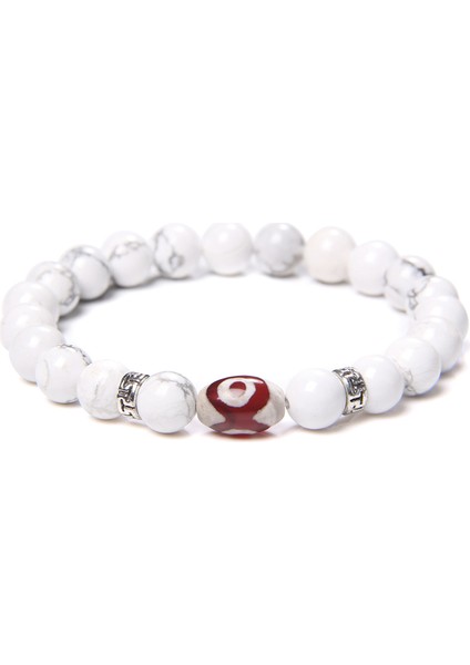 17CM Tarzı No.10 Boyutu Tibet Doğal Taş Bilezik El Yapımı Esnek Buda Dokuz Göz Dzi Agat Taş Bileklik Erkek Siyah Cilalı Oniks Taş Boncuk Bilezik (Yurt Dışından)