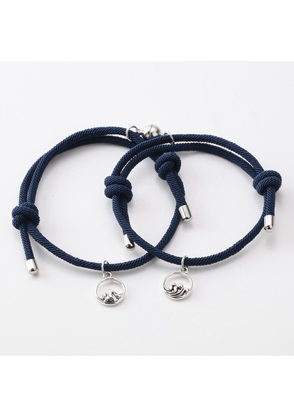 Stili Ayarla A Çift Bileklik Çifti En Iyi Arkadaş Bilekliği Erkek Bilekliği Kırmızı Siyah Halat Örgü Manyetik Çekim Uzun Mesafe Aşk Takı (Yurt Dışından)