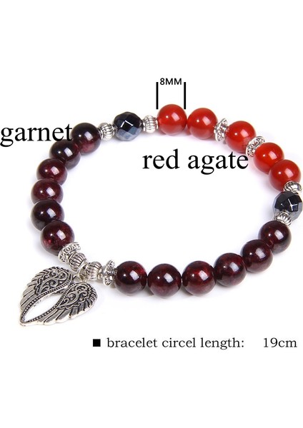 23CM Tarzı 13 Granat Doğal Howlite Gül Kuvarsı Kristal Aytaşı Bileklik Kadınlar Için Çakralar Boncuklu Bilezik Kadınlar Için Yoga Enerjisi Takı Браслет (Yurt Dışından)