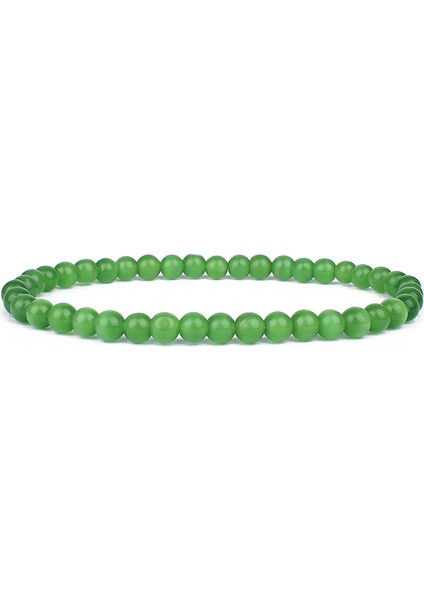 4MMBEADS-17CM Tarzı Kedi Gözü33 Doğal Yuvarlak Akik Oniks Taş Esnek Bileklik Kadın Erkek El Yapımı Yoga Takıları (Yurt Dışından)