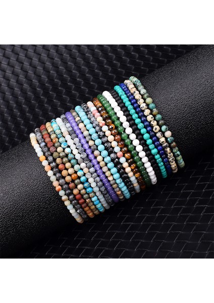 4MMBEADS-17CM Tarzı Kedi Gözü33 Doğal Yuvarlak Akik Oniks Taş Esnek Bileklik Kadın Erkek El Yapımı Yoga Takıları (Yurt Dışından) modelleri