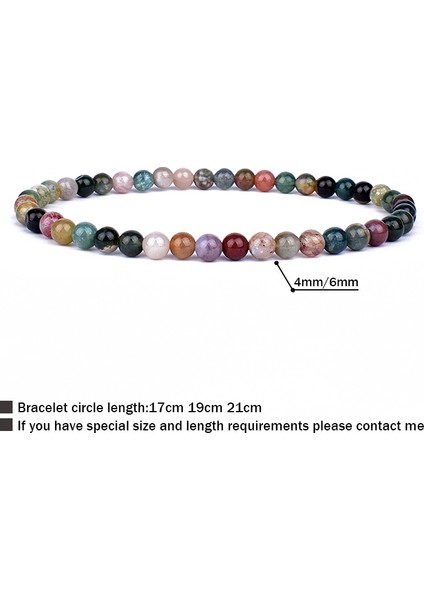4MMBEADS-21CM Tarzı Oniks Enerji Şans Bileklik Doğal Taş Boncuk Yoga Iyileştirici Bilezik Kadınlar ve Erkekler Için En Iyi Arkadaş Hediyesi (Yurt Dışından)