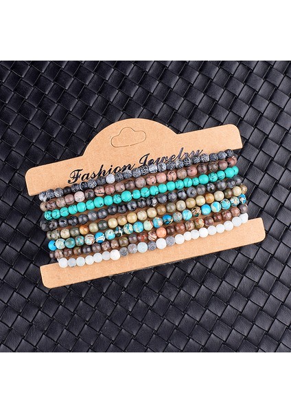4MMBEADS-21CM Tarzı Oniks Enerji Şans Bileklik Doğal Taş Boncuk Yoga Iyileştirici Bilezik Kadınlar ve Erkekler Için En Iyi Arkadaş Hediyesi (Yurt Dışından)