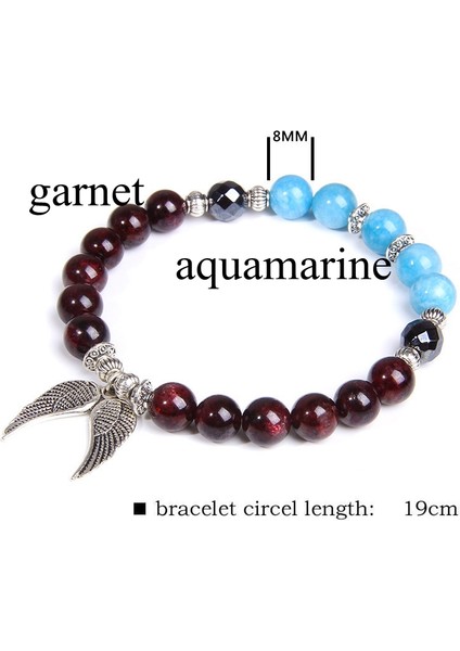 21CM Tarzı 11 Granat Doğal Howlite Gül Kuvarsı Kristal Aytaşı Bileklik Kadınlar Için Çakralar Boncuklu Bilezik Kadınlar Için Yoga Enerjisi Takı Браслет (Yurt Dışından)