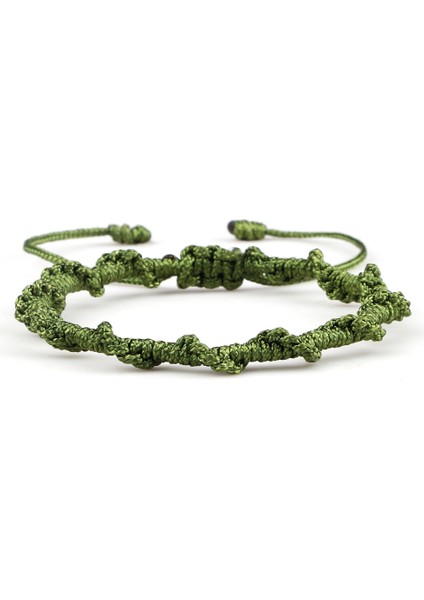 Yeşil Kadın Erkek Için Renkli Iple Örülmüş Bilezikler Tibetli Budist El Yapımı Düğümler Ayarlanabilir Boyut Çift Bilezik Aksesuarları (Yurt Dışından)