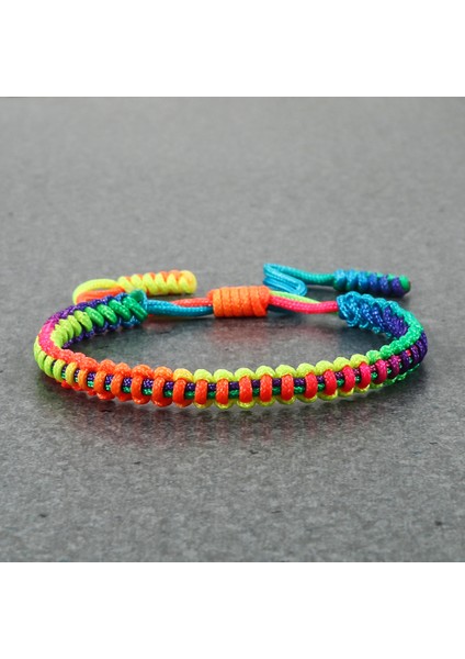 Yeşil Kadın Erkek Için Renkli Iple Örülmüş Bilezikler Tibetli Budist El Yapımı Düğümler Ayarlanabilir Boyut Çift Bilezik Aksesuarları (Yurt Dışından) indirimleri