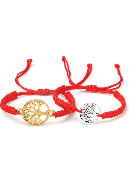 Stil 9 Kırmızı Siyah Hayat Ağacı Iplik Bileklik Erkek El Dokuması Örme Ayarlanabilir Tibetli Budist Bilezik Kadın Sevgili Takı Hediye (Yurt Dışından)