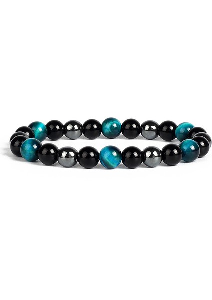 8mm Tarzı No.9 Boyutu Doğal Kaplan Gözü Obsidyen Hematit Boncuk Bileklik Erkekler Için Sağlık Koruma Denge Bilezik Kadınlar Iyileştirme Ruh Takı (Yurt Dışından)