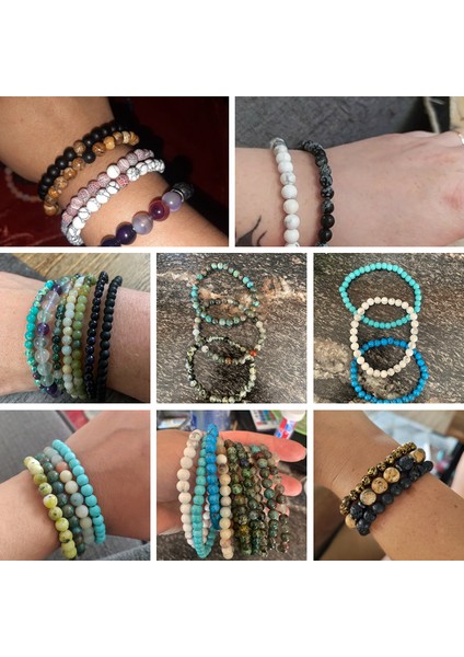 19CM Tarzı Siyah Tabanca Kaplama Doğal Taş Bileklik 6mm Akik Boncuklu Esnek Bileklik Kadın Erkek Çakra Iyileştirme Reiki Yoga Takı Hediye (Yurt Dışından) modelleri