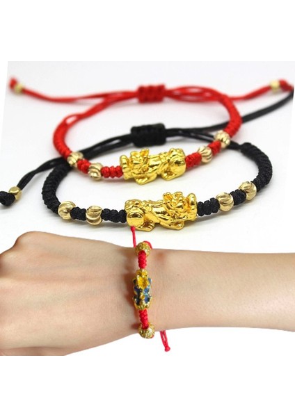 Siyah Unisex Feng Shui Kırmızı Ip Örgü Bilezik Kadın Erkek Bileklik Zenginlik Sağlık Iyi Şanslı Şans Pixiu Bileklik Çin Takı (Yurt Dışından) modelleri