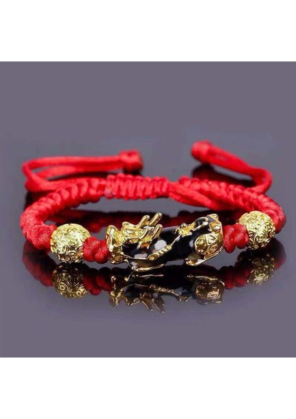 Siyah Unisex Feng Shui Kırmızı Ip Örgü Bilezik Kadın Erkek Bileklik Zenginlik Sağlık Iyi Şanslı Şans Pixiu Bileklik Çin Takı (Yurt Dışından) fırsatları